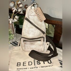 NWT Bed Stu Leather Andie Sling Backpack Nectar Lux Retail $255
